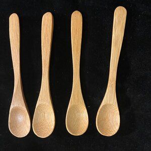Bamboo Olive/Condiment Spoon Set (4) – 4.25” Handcrafted